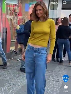 THE SLOPE BROOKLYN NY Ringer Stripe Crew Neck Pullover Sweater Mustard S Small